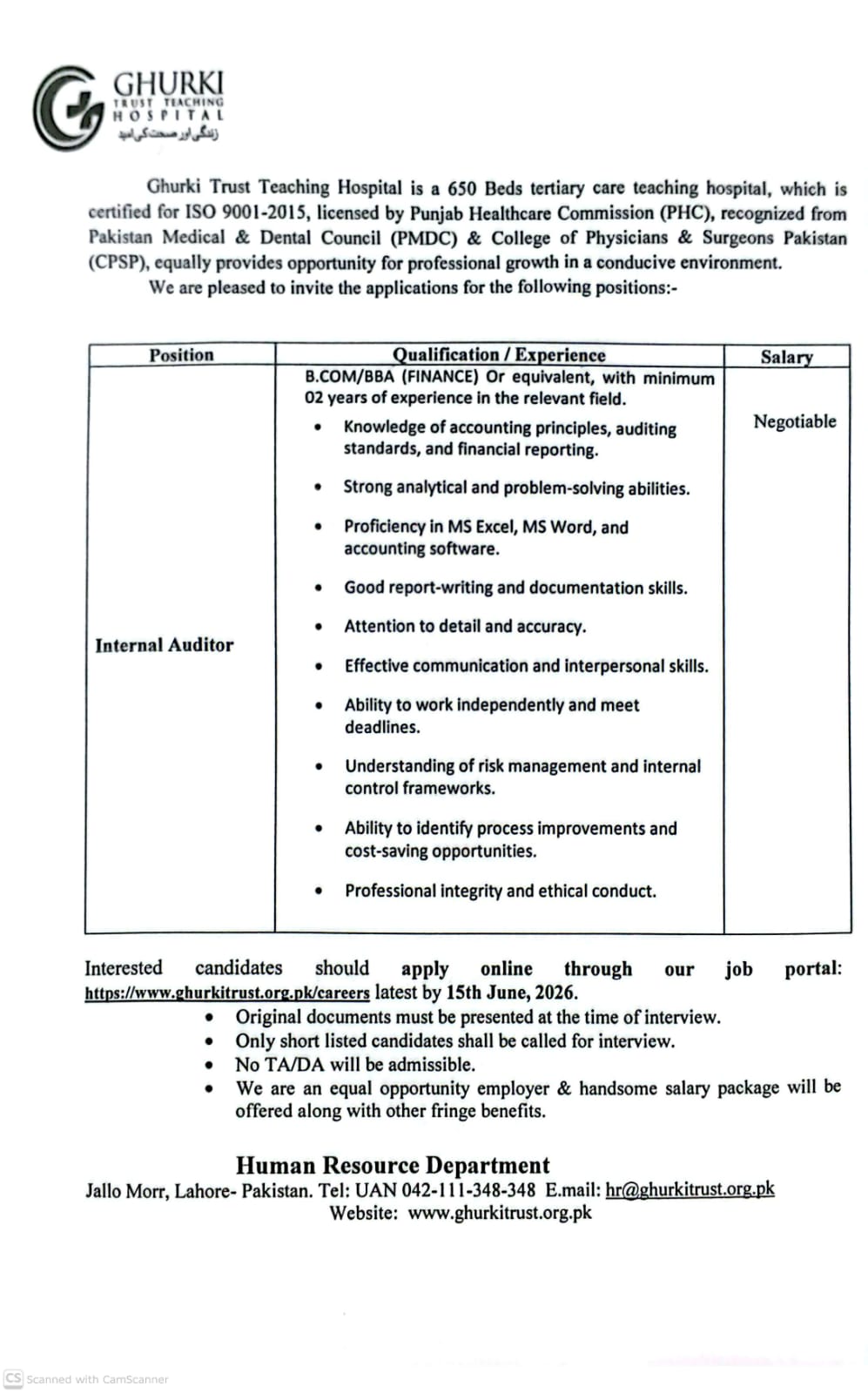 Internal Auditor
